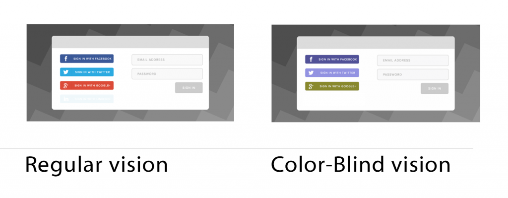 Social Login for color blind people