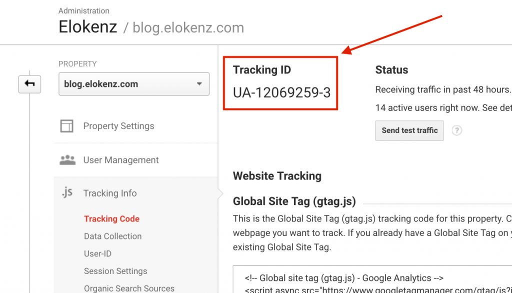 Google analytics Tracking ID