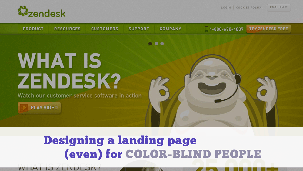 Designing a landing page even for color blind people